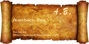 Auerbach Bea névjegykártya